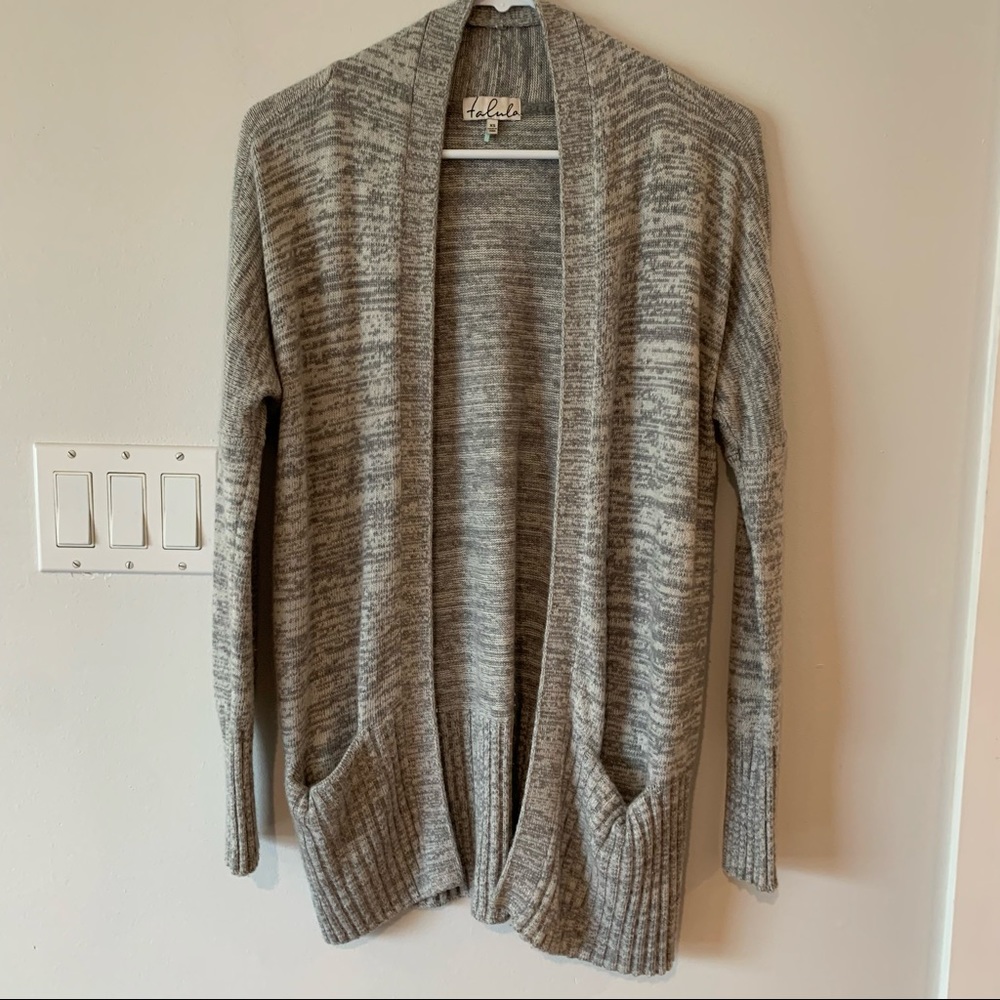 Talula Lenox Aritzia Sweater Grey Open cardigan Womens XS X Small long